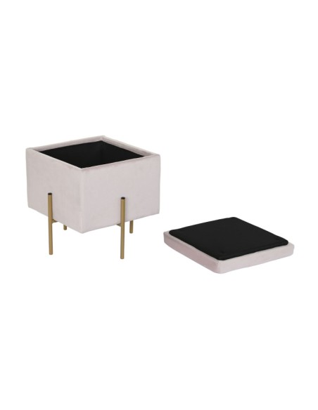 Reposapiés baúl poliéster rosa