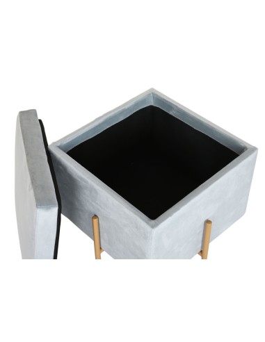 Reposapiés baúl poliéster gris