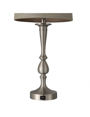 Lampara sobremesa níquel con USB