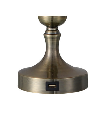 Lampara de sobremesa en cuero con USB