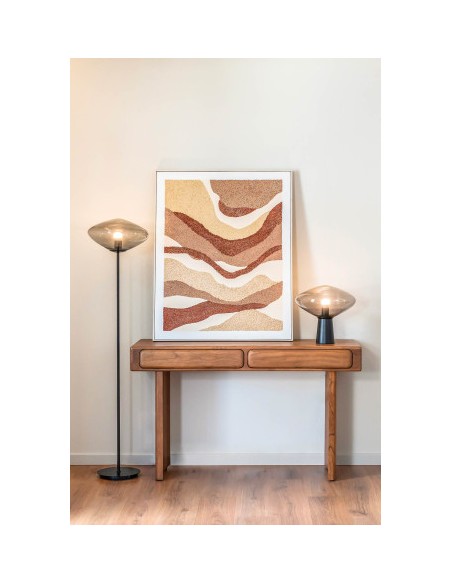 Lampara de pie metal con cristal