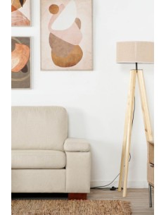 Lampara de pie madera natural 2