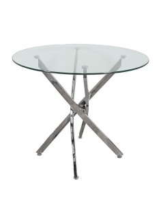 Mesa de comedor cristal/metal 2