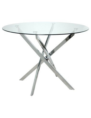 Mesa de comedor cristal/metal