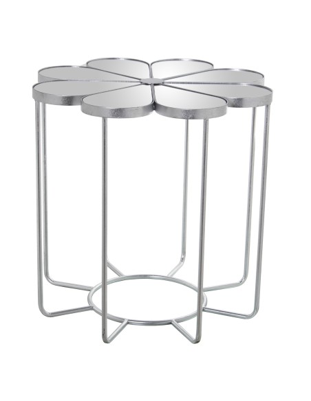 Mesa auxiliar metal plata/espejo