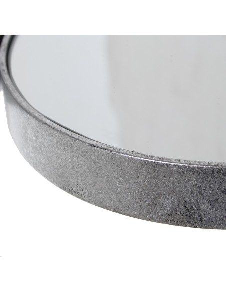 Mesa auxiliar metal plata/espejo