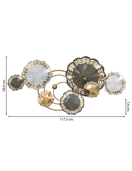 Mural de pared metálico Circulos