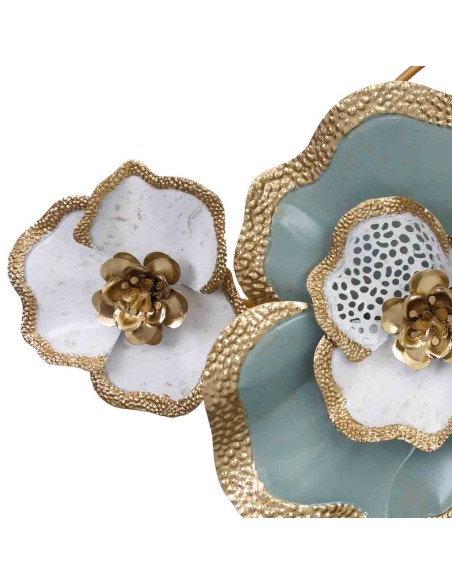 Decoración de pared flores metálicas