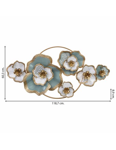 Decoración de pared flores metálicas