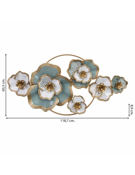 Decoración de pared flores metálicas
