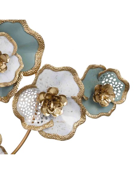 Decoración de pared flores metálicas
