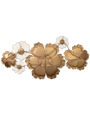 Decoración de pared flores en blanco y oro