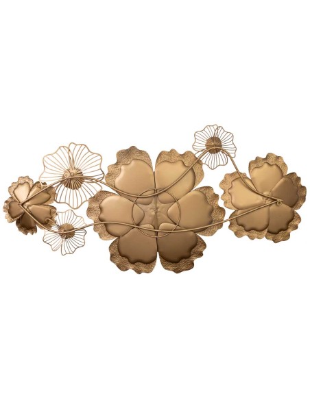 Decoración de pared flores en blanco y oro