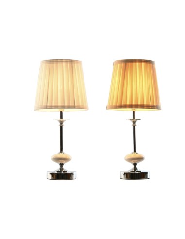 Lampara metal/porcelana blanca