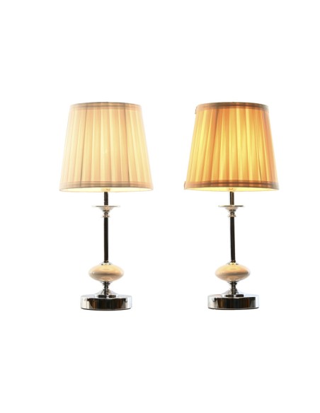 Lampara metal/porcelana blanca