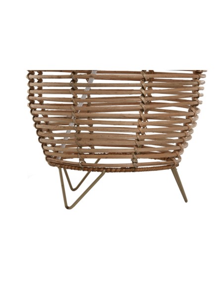 Lampara metal y ratán natural