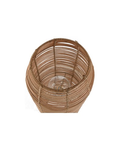 Lampara metal y ratán natural