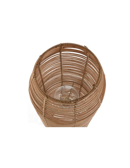 Lampara metal y ratán natural