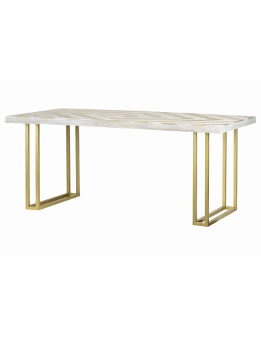 Mesa de Comedor Blanca y Oro