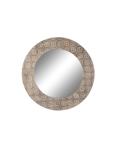 Espejo madera de mango redondo