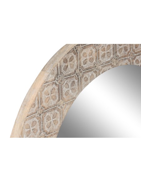 Espejo madera de mango redondo