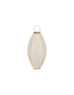 Portavela grande de madera y tela blanca