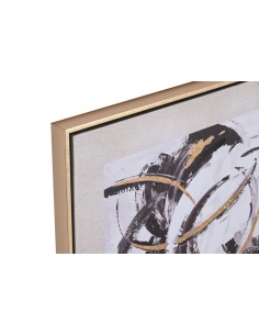 Cuadro abstracto con moldura oro 2