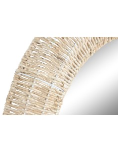 Espejo metal y fibra natural 2