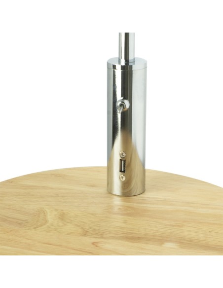 Lampara de pie plata con puerto USB