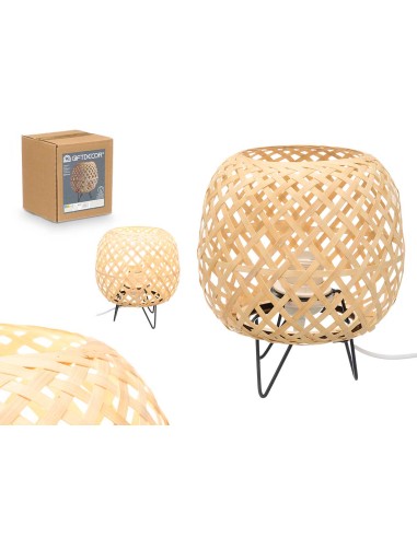 Lampara sobremesa bambú natural