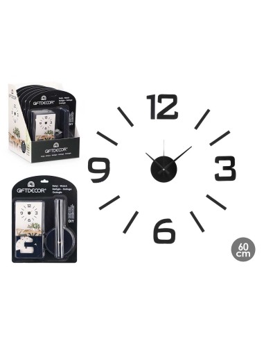 Reloj adhesivo de pared en negro