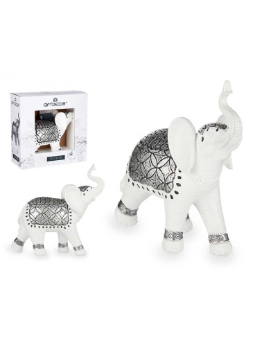 Figura elefante de resina blanco