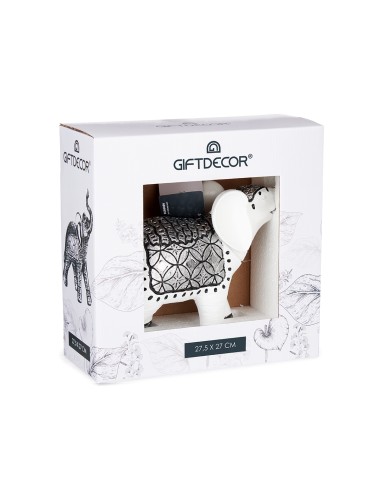 Figura elefante de resina blanco