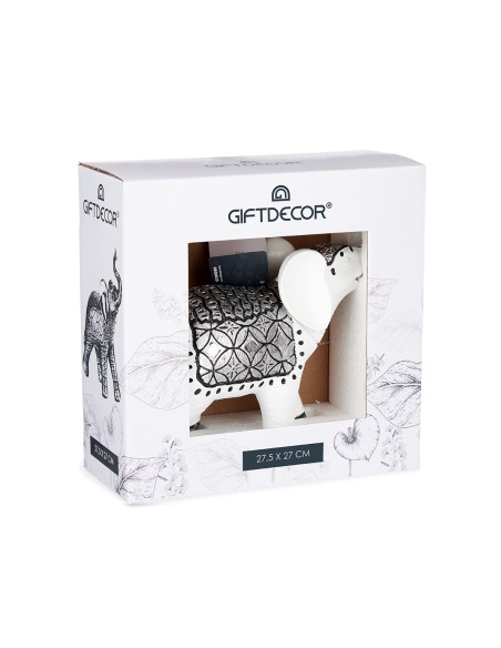 Figura elefante de resina blanco