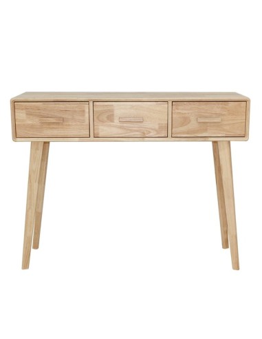 Consola madera natural 3 cajones