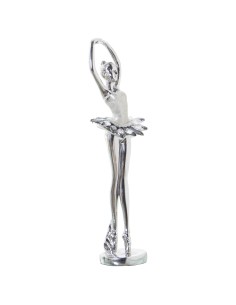 Figura resina bailarina plata 2