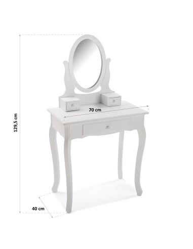 Tocador blanco con espejo