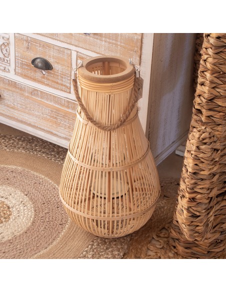 Farol de Ratán y Bambú mediano