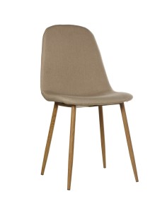 Silla tela crema patas metálicas