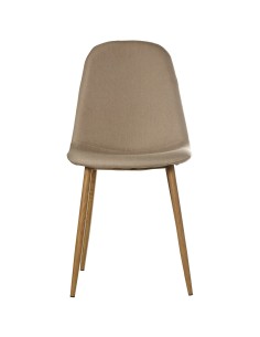 Silla tela crema patas metálicas 2