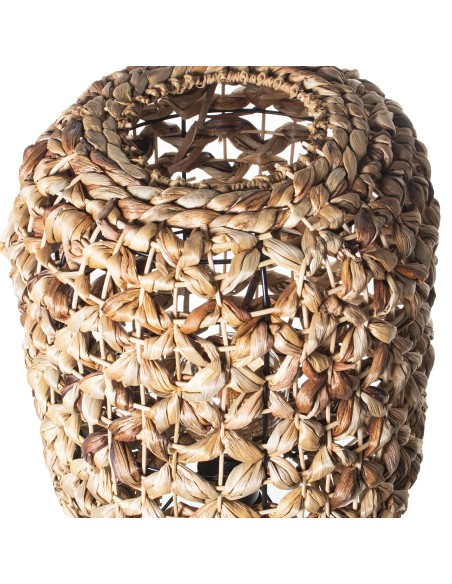 Lampara de pie metal y mimbre