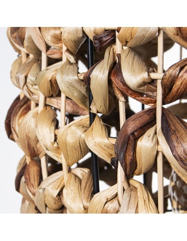 Lampara de pie metal y mimbre