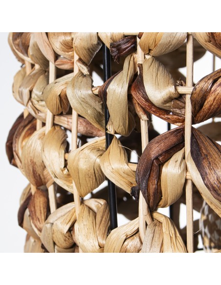 Lampara de pie metal y mimbre