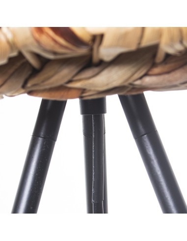 Lampara de pie metal y mimbre