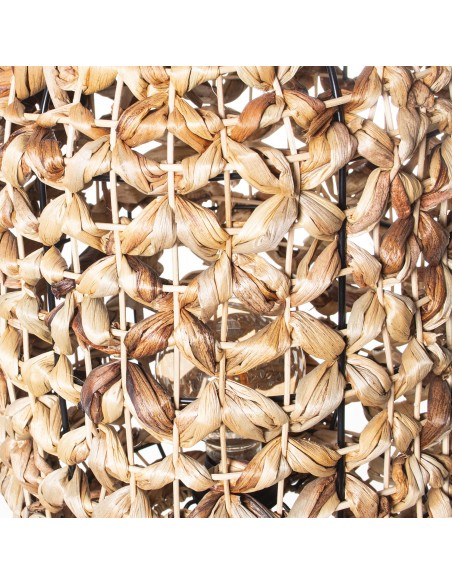 Lampara de pie metal y mimbre