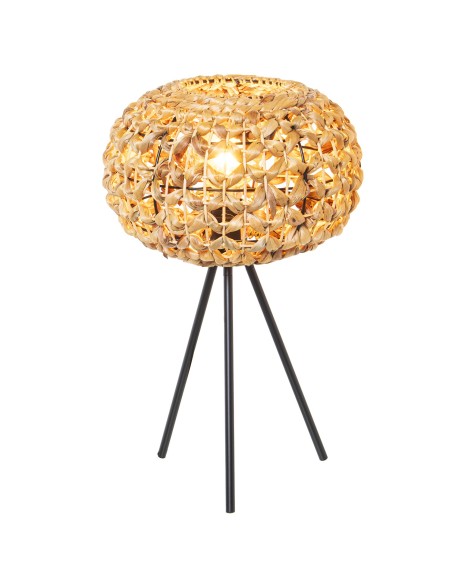 Lampara sobremesa metal mimbre