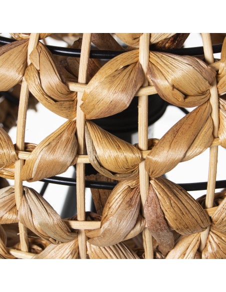 Lampara sobremesa metal mimbre