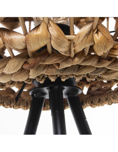 Lampara sobremesa metal mimbre