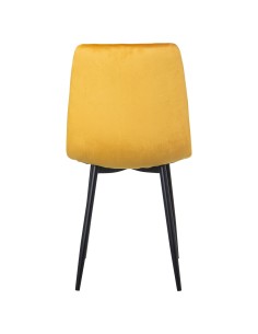 Silla tela mostaza con patas de metal 2