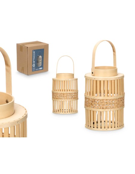 Farol de Bambú natural mediano